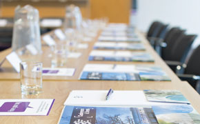 View across the table in the board room