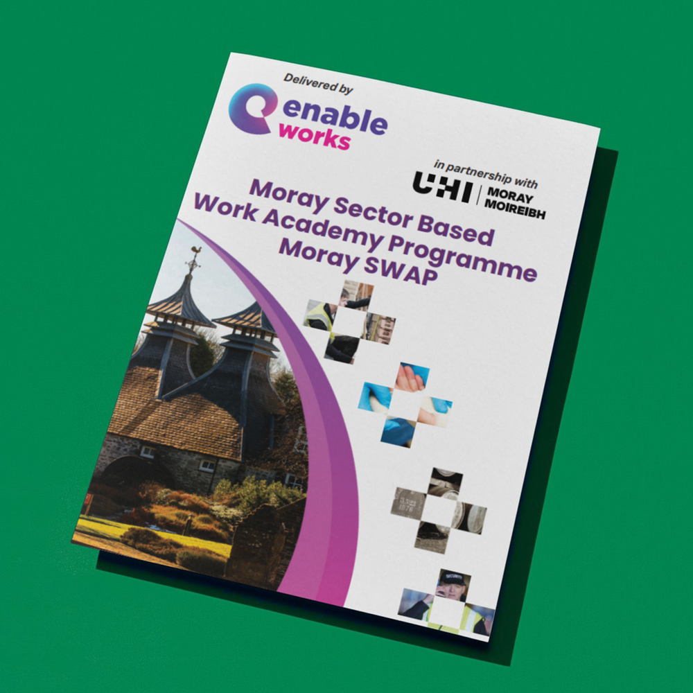 An image of the SWAP Employability Programme brochure on a plain green background An image of the SWAP Employability Programme brochure on a plain green background