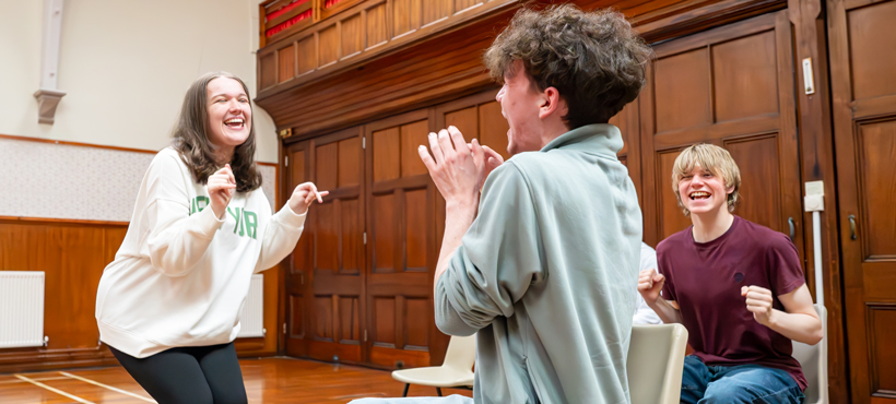 students performing an acting sketch