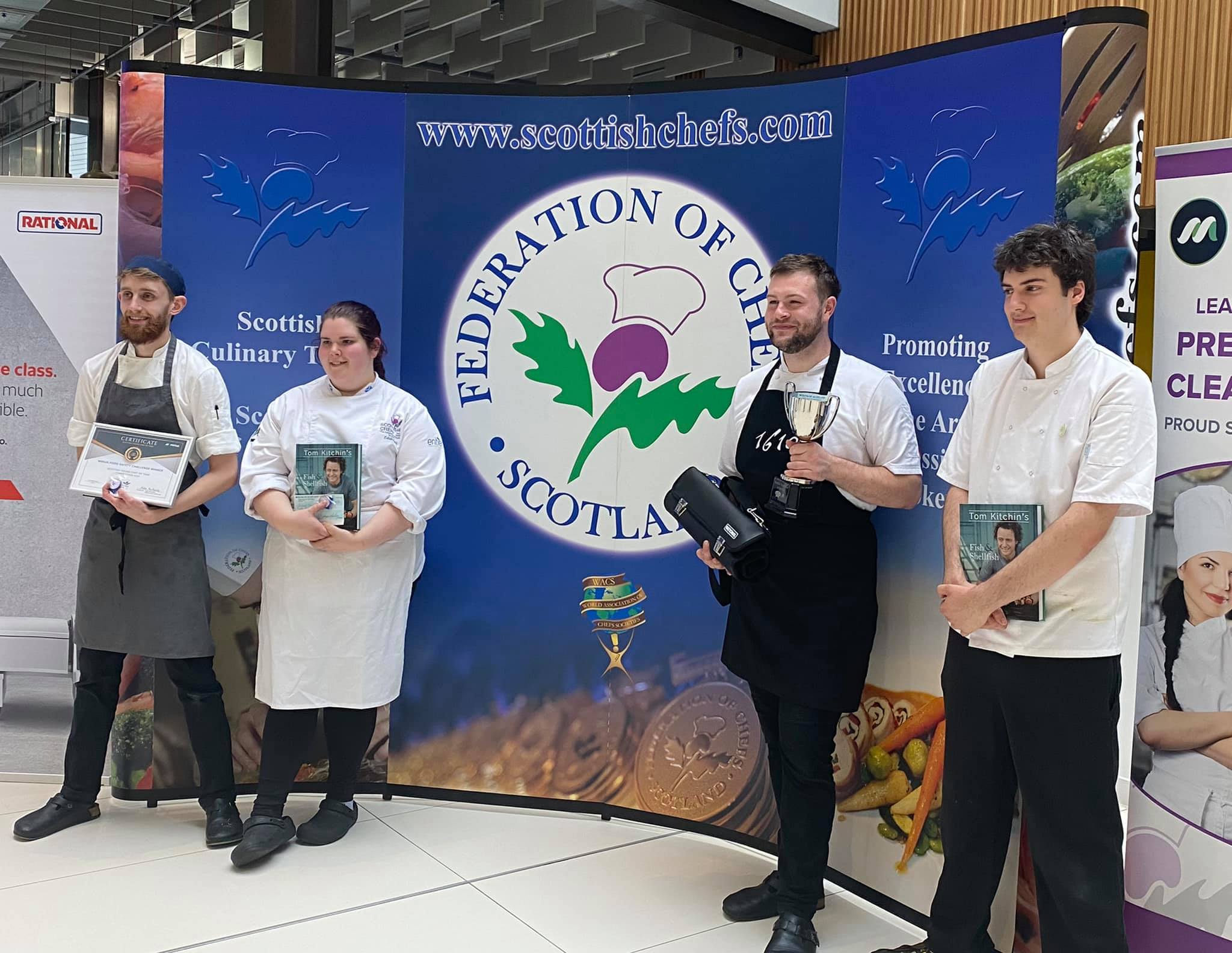 Group shot of the finalists of the 2021 Young Scottish Chef Of The Year