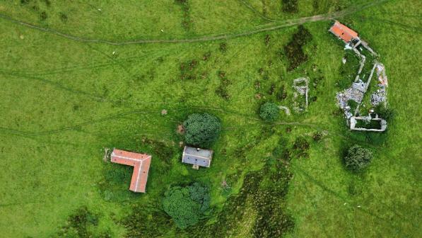 An aerial photo of an area in Upper Cabrach taken by Lynne Strachan