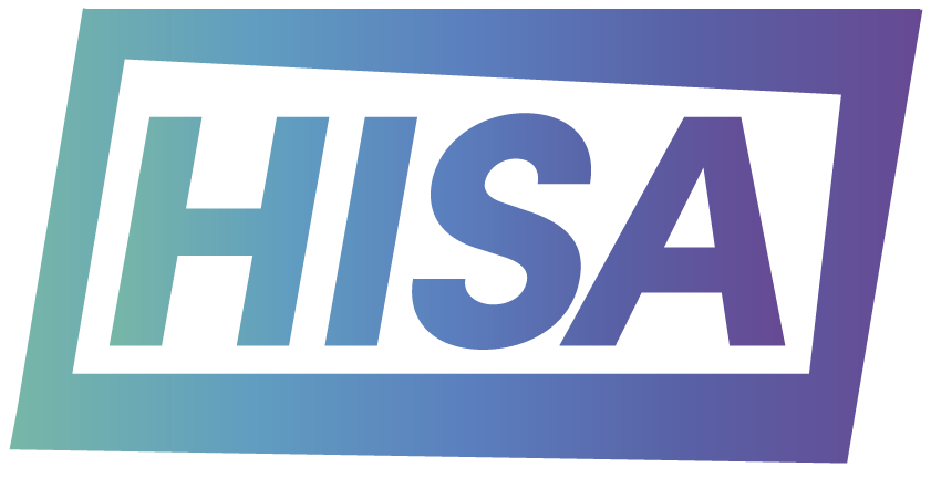 HISA Logo, the logo is of a frame around the word HISA that features a blue to purple gradient. HISA Logo, the logo is of a frame around the word HISA that features a blue to purple gradient.