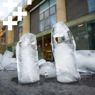 Photo of ice melting next to AGBC Conference Space