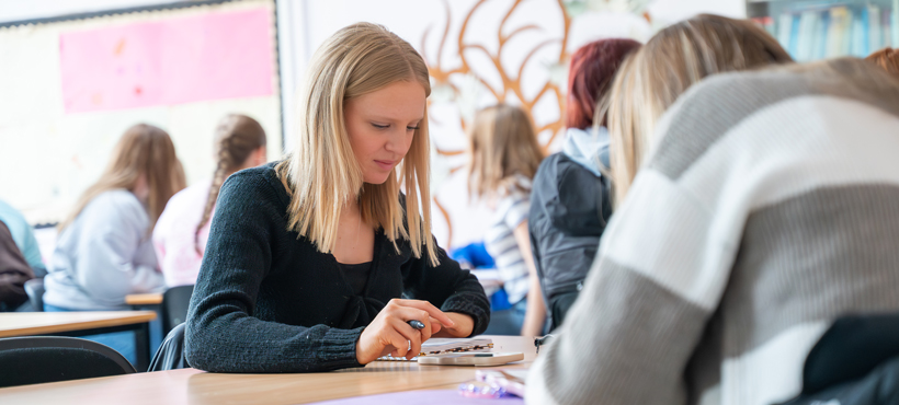 childcare students in classroom