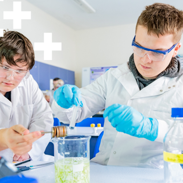 photo of science students working on an experiment